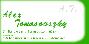 alex tomasovszky business card